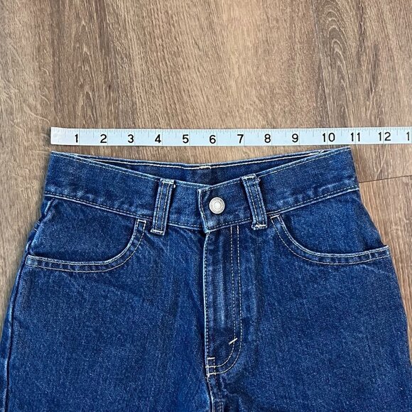 Levi's Denim Heart Pocket Jean Shorts Red Tab Sz 6X - Picture 5 of 8